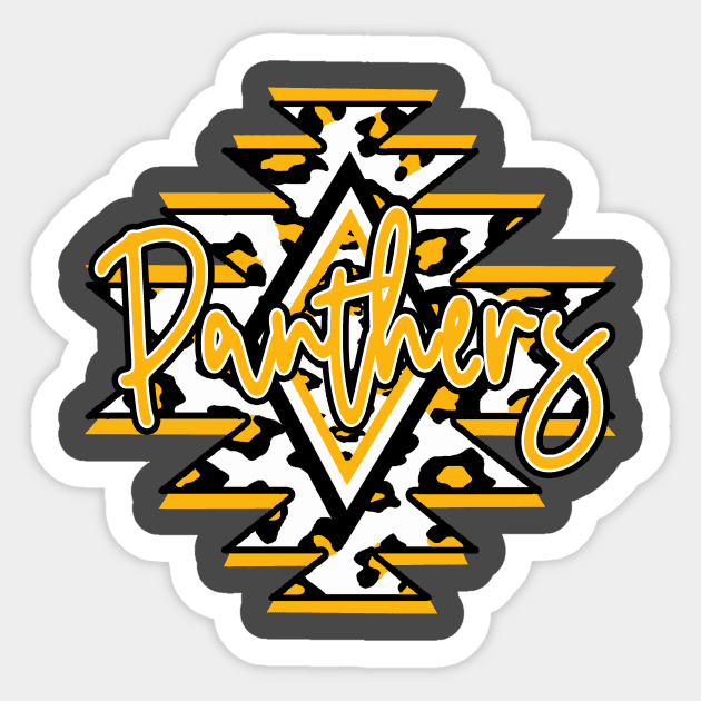 Cool yellow panthers aztec, aztec panthers, panthers mascot, panthers school Sticker by Karley’s Custom Creations